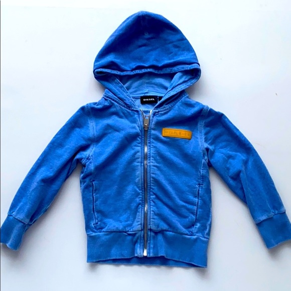 Diesel  Boy’s Hooded Zip Jacket Blue 4T - Picture 1 of 2